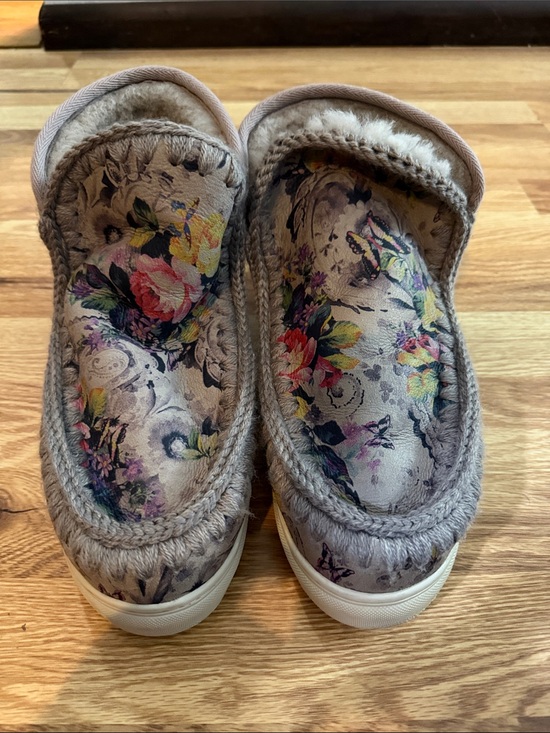 Mou Shoes - MOU Floral Cozy Slip-On Women's Shoes in Lavender